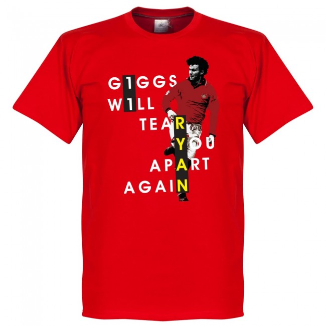 Tear Tシャツ サッカー フットサル グラフィックtシャツ Will ライアン ギグス T Shirt Selection赤い悪魔のレジェンド ライアン ギグス氏 Soccer Apart Retake T Shirt You Giggs マンチェスター ユナイテッド レッド Mlb Nbaグッズショップ Will シャツ