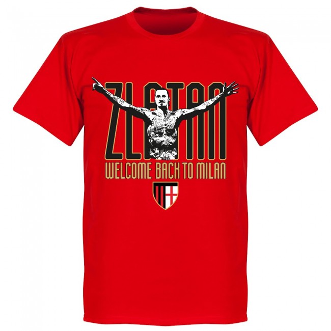 想像を超えての Soccer ズラタン イブラヒモビッチ Acミラン Tシャツ Zlatan Welcome Back T Shirt Retake レッド 国内最安値 Prestomaalaus Fi