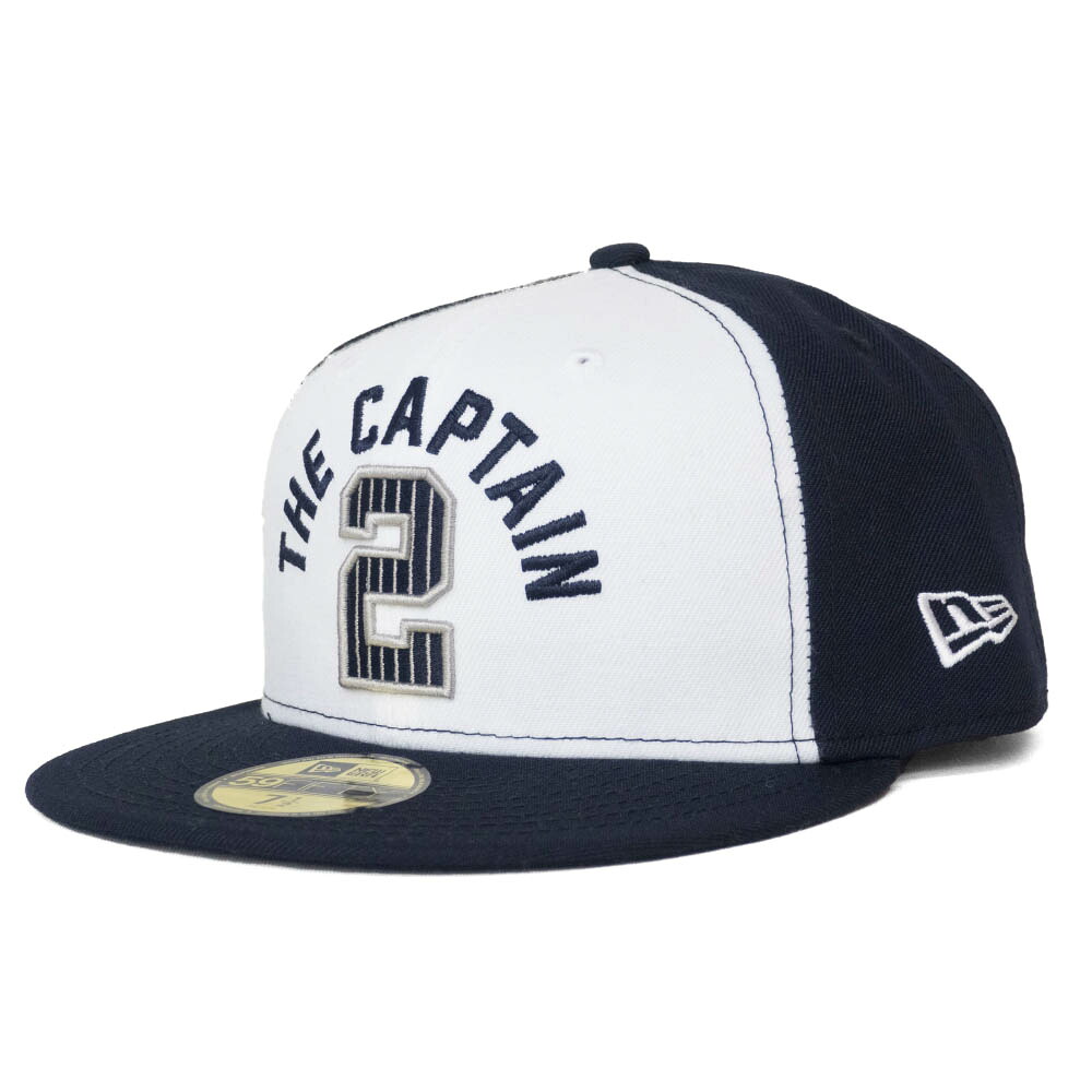 デレク・ジーター キャップ 帽子 MLB ヤンキース ニューエラ 59FIFTY The Captain Cap New Era ホワイト ネイビー|MLB.NBAグッズショップ SELECTION