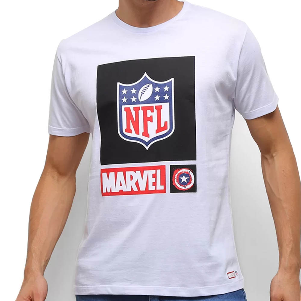 NFL Tシャツ マーベル ホワイト メンズ 半袖 tシャツ Marvel Big Logo T-Shirt 210818ncl|MLB.NBAグッズショップ SELECTION