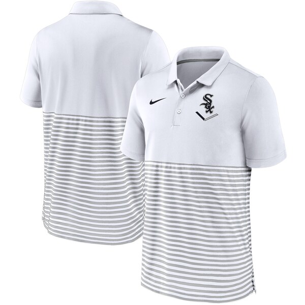 決算特価商品 ホワイトソックス ポロシャツ ナイキ Nike ホワイト グレー メンズ 半袖 Mlb Home Plate Striped Polo 21nrs Mlb Nbaグッズショップ Selection 年のクリスマス Aqsasport Org