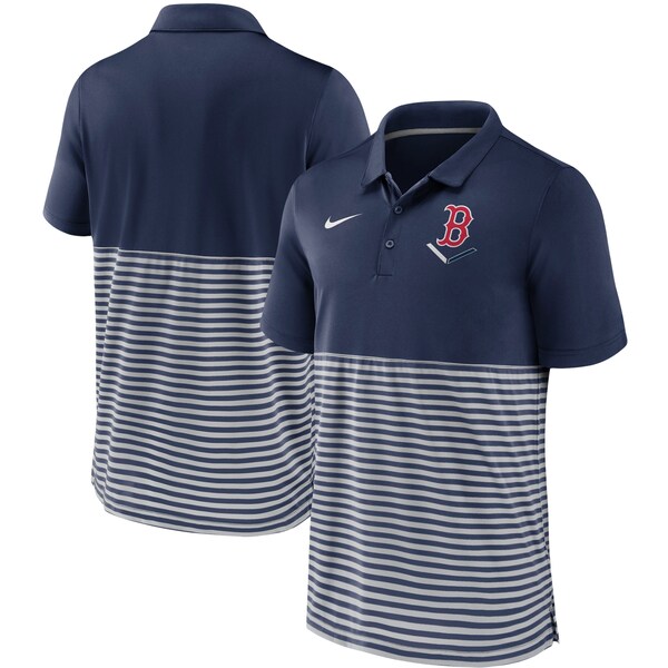 公式の レッドソックス ポロシャツ ナイキ Nike ネイビー グレー メンズ 半袖 Mlb Home Plate Striped Polo 21nrs 人気特価激安 Affectofoundation Org