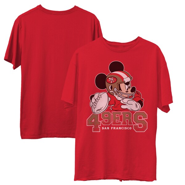 Tシャツ カットソー 激安ブランド ディズニー 49ers Tシャツ Nfl ミッキーマウス スカーレット Food Junk Qb Mickey Disney Mail Shoxruxtj Com