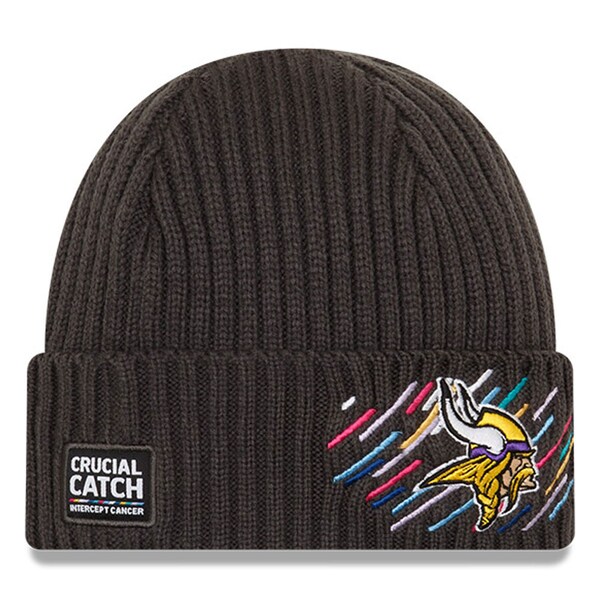 Nfl バイキングス ニットキャップ 21 クルーシャルキャッチ Crucial Catch Knit Hat ニット帽 ニューエラ New Era チャコール Oswegocountybusiness Com