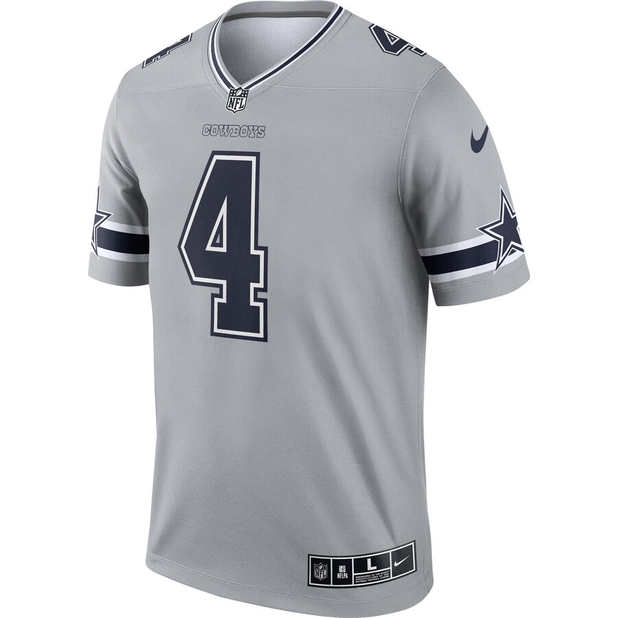NFLダック・プレスコットカウボーイズユニフォームレジェンドジャージInvertedLegendJerseyナイキ/Nikeグレー
