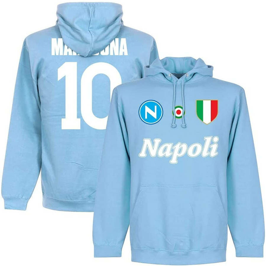 SOCCER ディエゴ・マラドーナ Napoli パーカー グラフィック フーディー サッカー AWDis スカイブルー