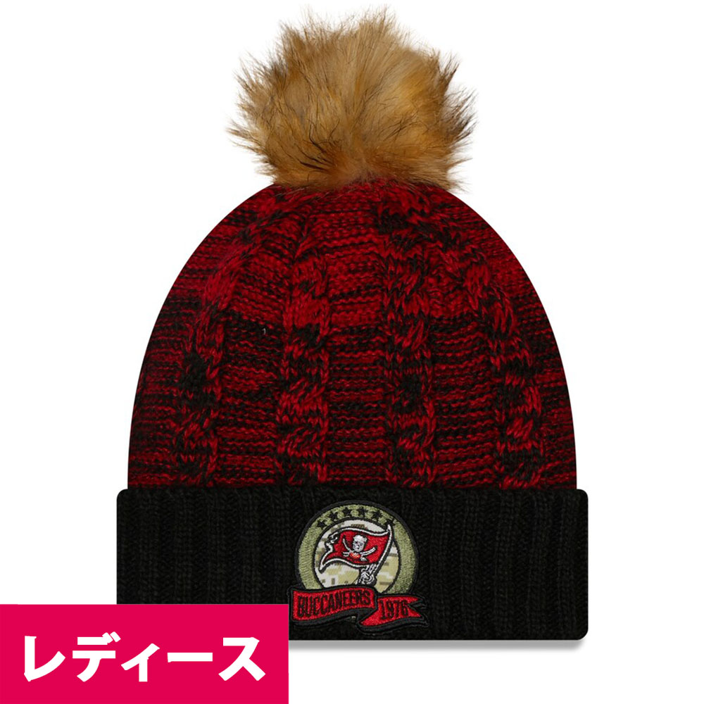 NFL バッカニアーズ ニットキャップ レディース 2022 サルートトゥサービス Salute To Service ニューエラ/New Era Black/Red