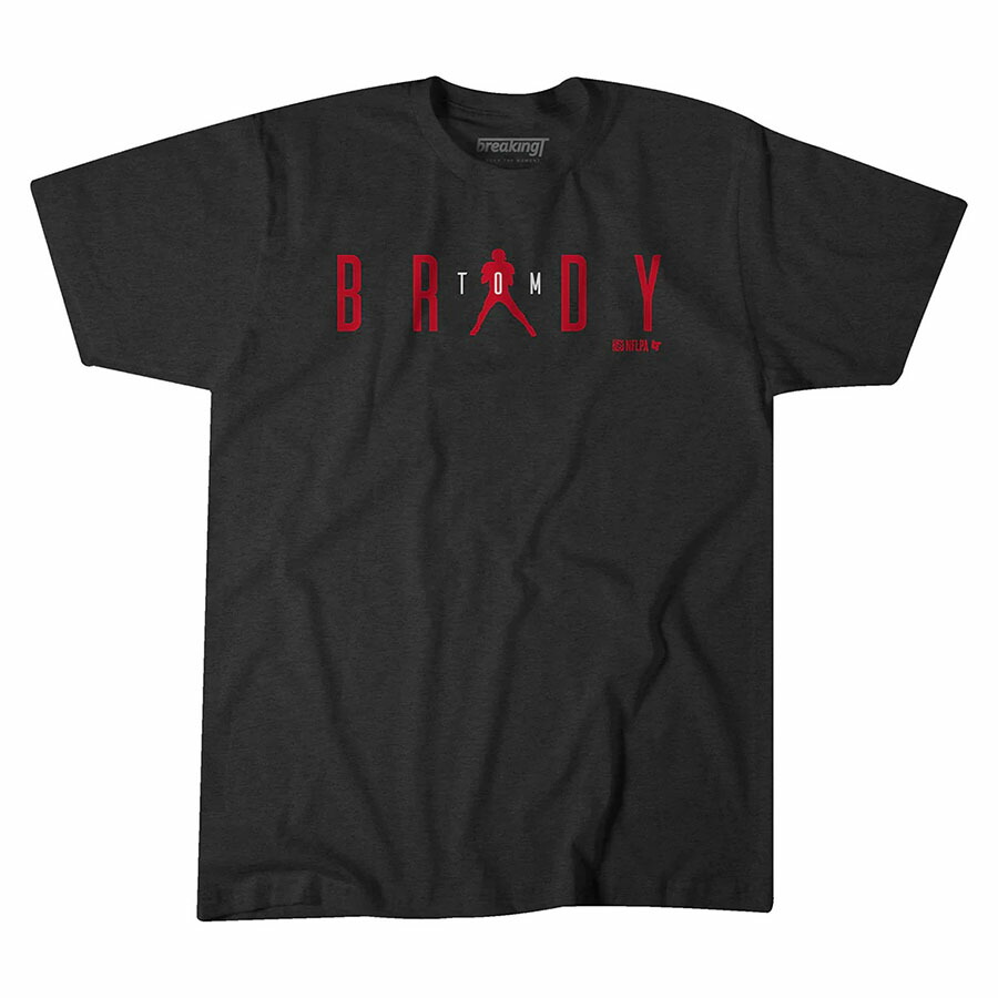 【海外限定版】NFL トム・ブレイディ バッカニアーズ Tシャツ AIR BRADY T-Shirt Breaking T ブラック 23nplf