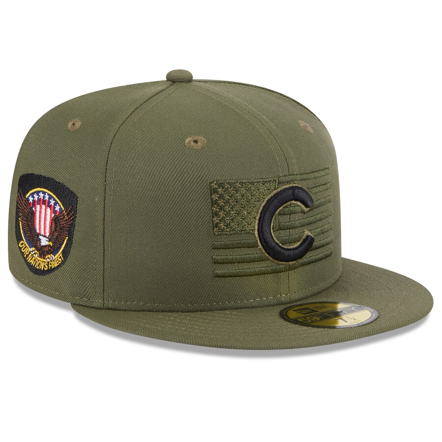 MLB カブス 旗がしら 2023 アームドフォースデー On-Field 59FIFTY Fitted Hat ニュー内鰓/New Era 緑であること