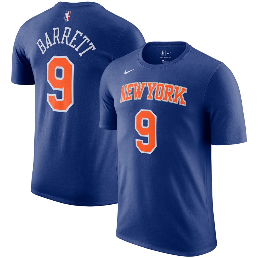 NBA RJ・バレット ニックス Tシャツ ネーム＆ナンバー T-Shirt ナイキ/Nike ブルー｜MLB.NBAグッズショップ　SELECTION