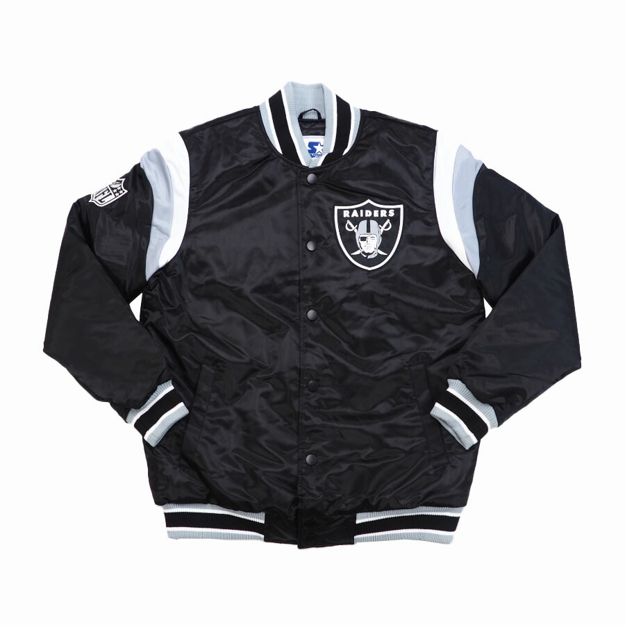 【楽天市場】NFL レイダース スタジャン ビンテージ サテン デッドストック Satin ジャケット Jacket Chalk Line ブラック  : MLB.NBAグッズショップ SELECTION