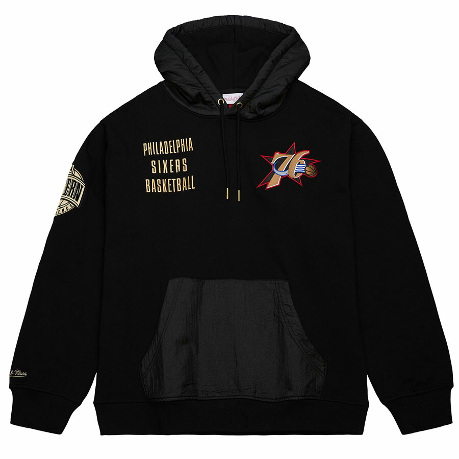 NBA 76ers パーカー TEAM OG 2.0 FLEECE HOODIE VINTAGE LOGO ミッチェル＆ネス/Mitchell & Ness ブラック｜MLB.NBAグッズショップ　SELECTION