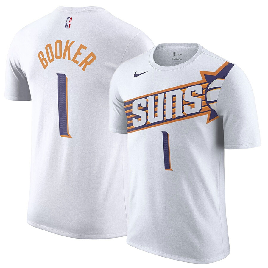 NBA デビン・ブッカー フェニックス・サンズ ティーシャツ 名まえ＆携帯電話 Name \u0026 Number T-Shirt ナイキ/Nike 白いこと トップス-Tシャツ・カットソー