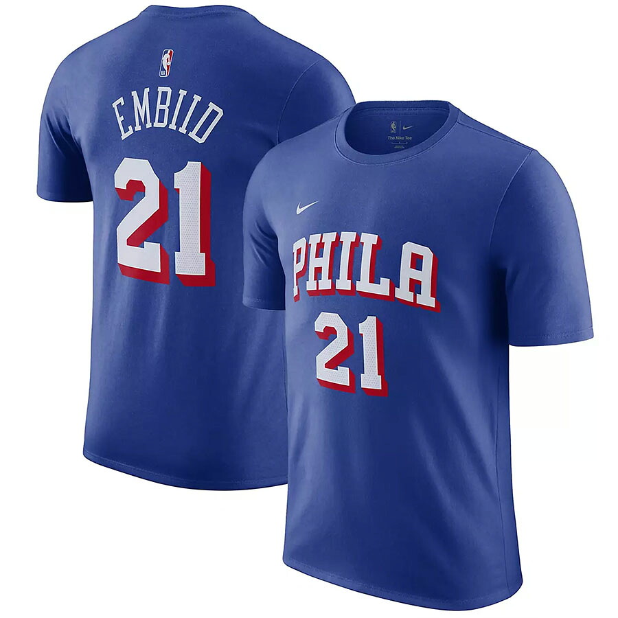 NBA ジョエル・エンビード 76ers Tシャツ ネーム＆ナンバー Name & Number T-Shirt ナイキ/Nike ロイヤル｜MLB.NBAグッズショップ　SELECTION