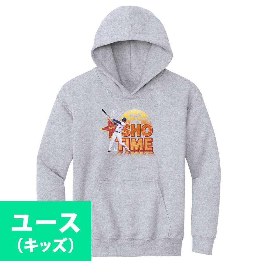 MLB 大谷翔平 ドジャース パーカー ユース キッズ Los Angeles D Sho Time Sign Hoody 500LEVEL グレー|MLB.NBAグッズショップ SELECTION