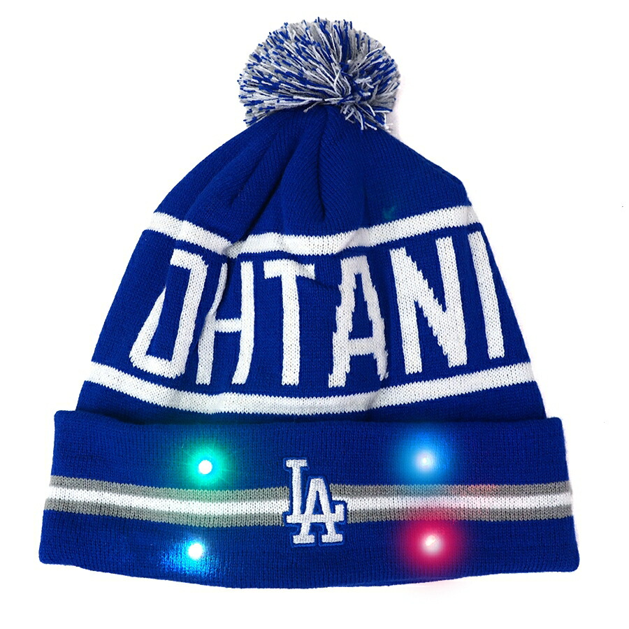 MLB 大谷翔平 ドジャース 編み物旗がしら ライトアップ LED Light Up Beanie FOCO ロイヤル oh24gd