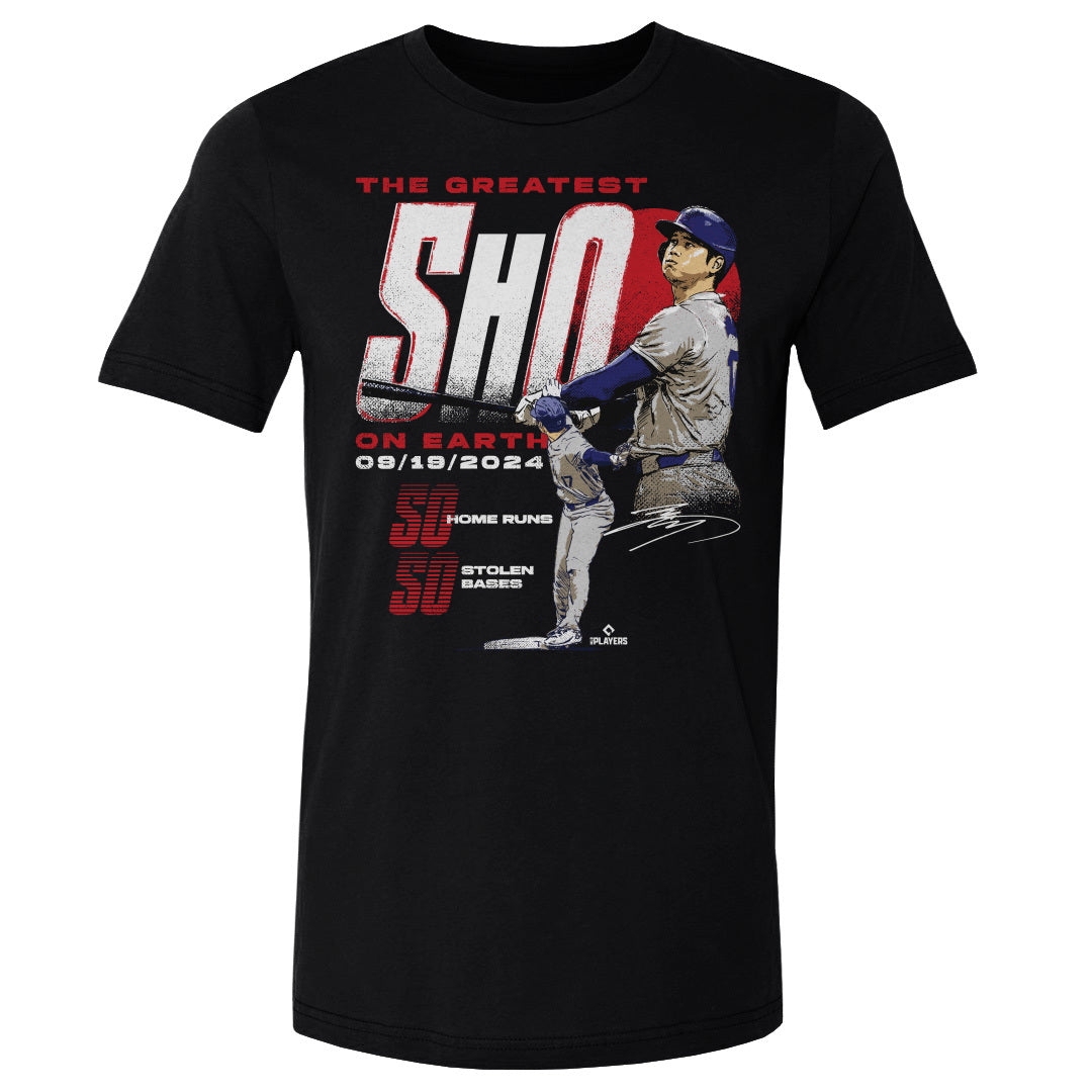 MLB 大谷翔平 ドジャース Tシャツ 【New Model】 50/50達成記念 Club WHT T-Shirt 500Level ブラック｜MLB.NBAグッズショップ　SELECTION