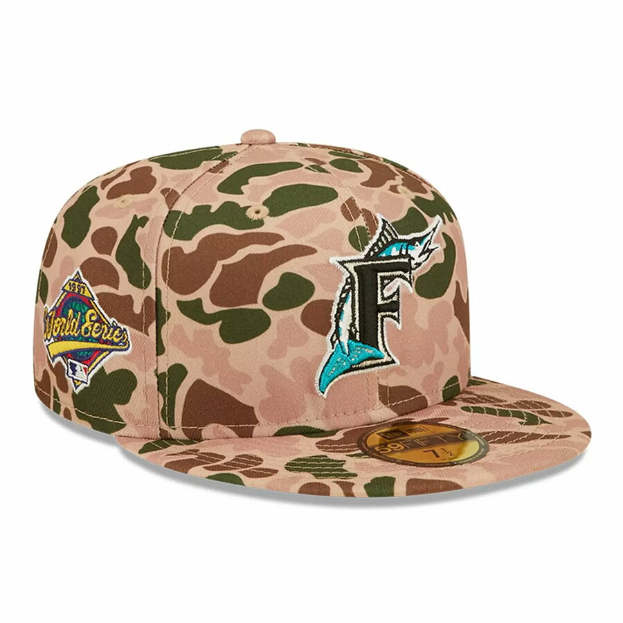 MLB フロリダ・マーリンズ キャップ 【海外版】WS1997 サイドパッチ 59FIFTY Fitted Hat ニューエラ/New Era ダックカモ (WS1997)