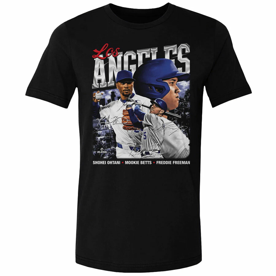 MLB 大谷翔平 ムーキー・ベッツ フレディ・フリーマン ドジャース Tシャツ Los Angeles D Trio WHT 500Level ブラック 7,469円