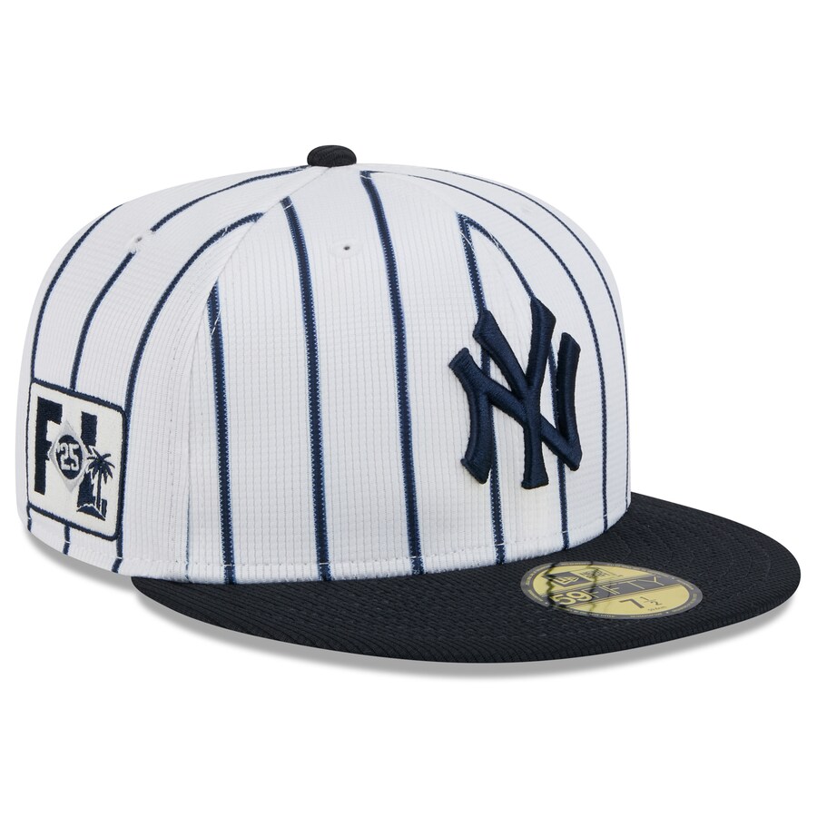 MLB ヤンキース キャップ 【国内モデル】2025 スプリングトレーニング 59FIFTY Fitted ニューエラ/New Era ホワイト ネイビー【nejp】