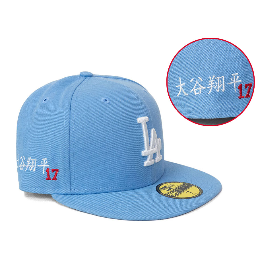 MLB 大谷翔平 ドジャース キャップ 【海外買付】Color Pack 59FIFTY 漢字サイン刺繍 ニューエラ/New Era Bird Eye Blue|MLB.NBAグッズショップ SELECTION