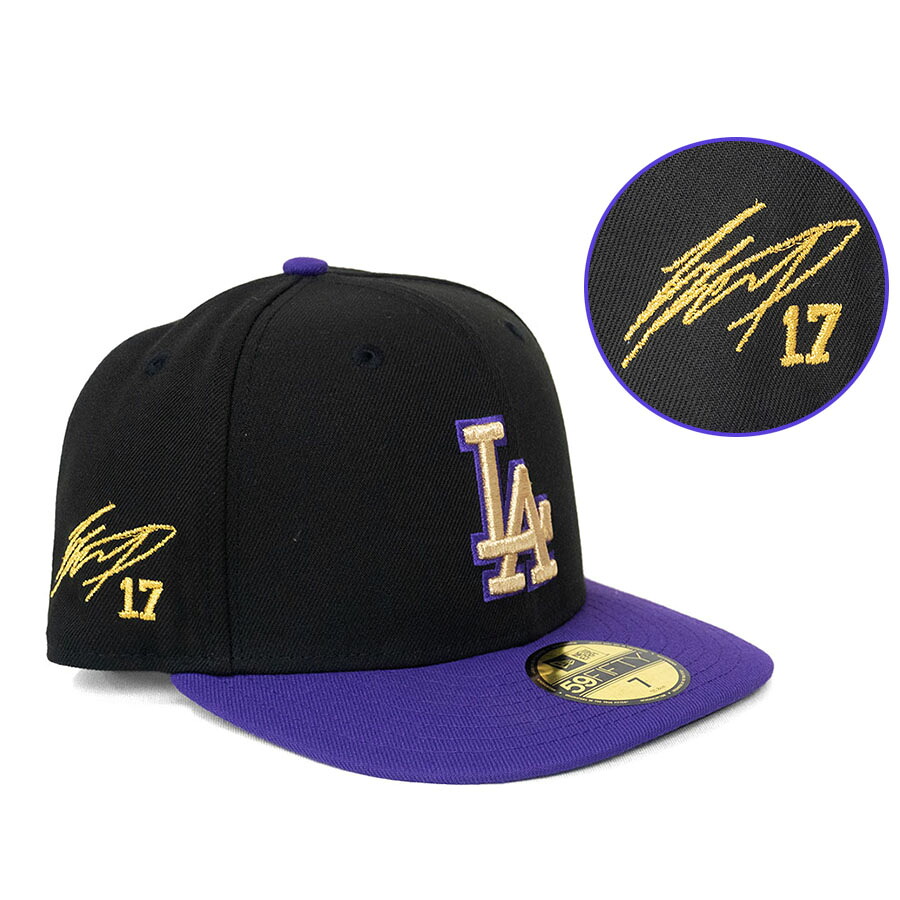 MLB 大谷翔平 ドジャース キャップ 【海外買付】Color Pack 2Tone 59FIFTY サイン刺繍 ニューエラ/New Era ブラック パープル|MLB.NBAグッズショップ SELECTION