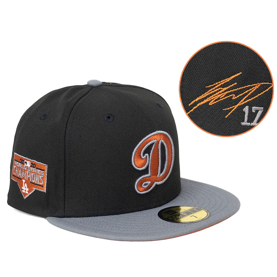 MLB 大谷翔平 ドジャース キャップ 海外買付 ワールドシリーズ2020優勝 Patch CP 59FIFTY サイン刺繍 ニューエラ/New Era Ｄロゴ
