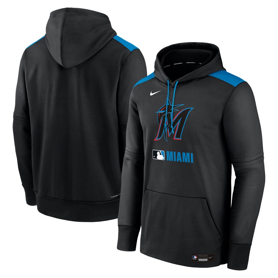 MLB マーリンズ パーカー 【海外モデル】オーセンティックコレクション パフォーマンス プルオーバー ナイキ/Nike ブラック