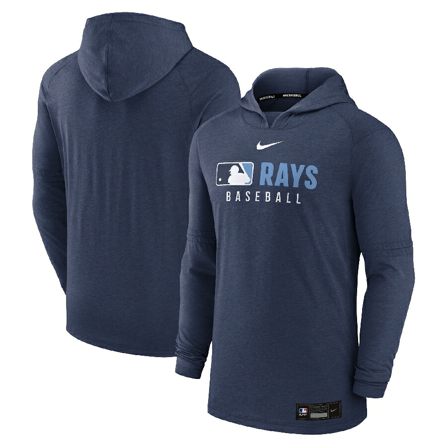 MLB タンパベイ・レイズ パーカー 【海外モデル】オーセンティックコレクション Tri-Bland プルオーバー ナイキ/Nike ヘザーネイビー
