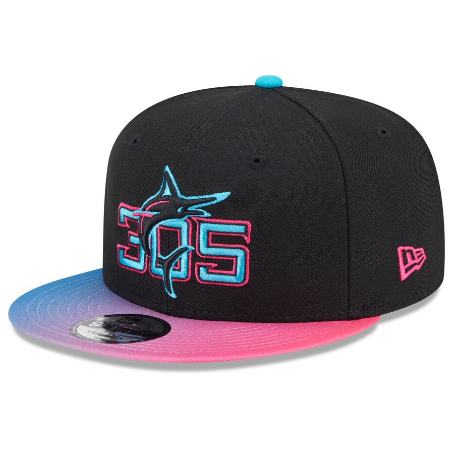 MLB マーリンズ キャップ 2025 シティーコネクト 9FIFTY Snapback Hat ニューエラ/New Era ブラック ピンク 12,698円