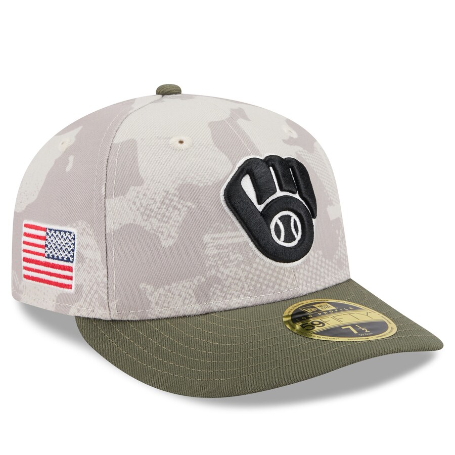 MLB ブリュワーズ キャップ 【海外モデル】アームドフォーシズデー2025 Low Profile 59FIFTY ニューエラ/New Era ベージュ