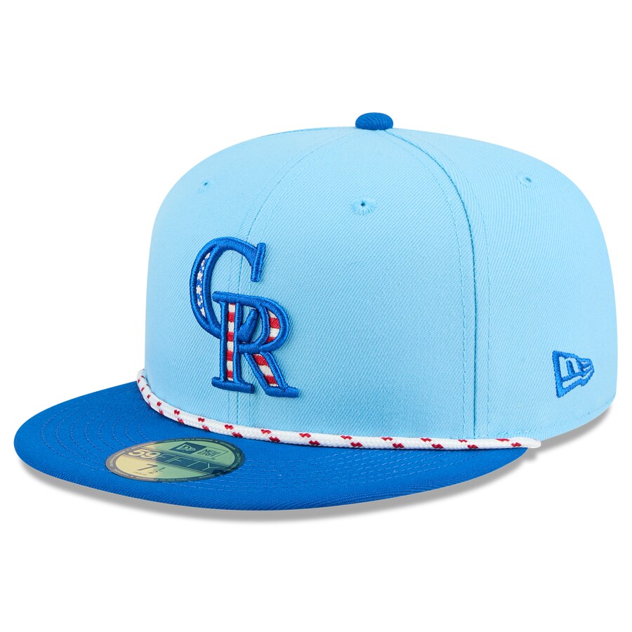 MLB ロッキーズ キャップ 【海外版】2025 独立記念日 Fourth of July 59FIFTY Fitted ニューエラ/New Era ライトブルー ブルー