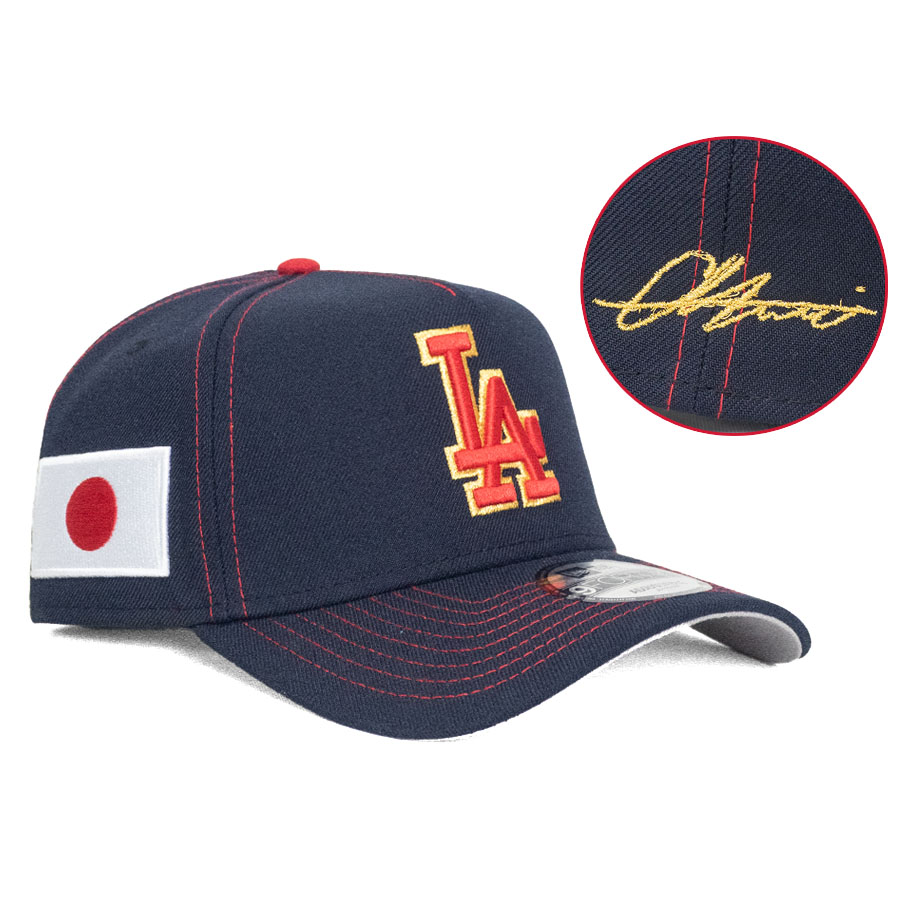 MLB 大谷翔平 ドジャース キャップ 【海外カスタム】Samurai Dodgers 9FORTY サイン刺繍 ニューエラ/New Era ネイビー レッド|MLB.NBAグッズショップ SELECTION