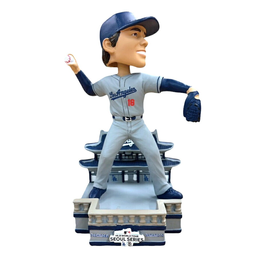 MLB 山本由伸 ドジャース ボブルヘッド 【2024個限定】2024 ソウルシリーズ 8Inc Bobblehead フィギュア FOCO グレー