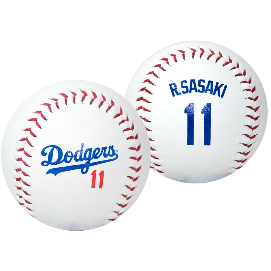 MLB 佐々木朗希 ドジャース ボール 【現地買付】Name & Number Baseball UVケース付き Rawlings 2512mbl｜MLB.NBAグッズショップ　SELECTION