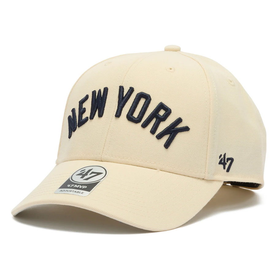 MLB ヤンキース キャップ Script MVP Cap 47Brand Beige(New York)