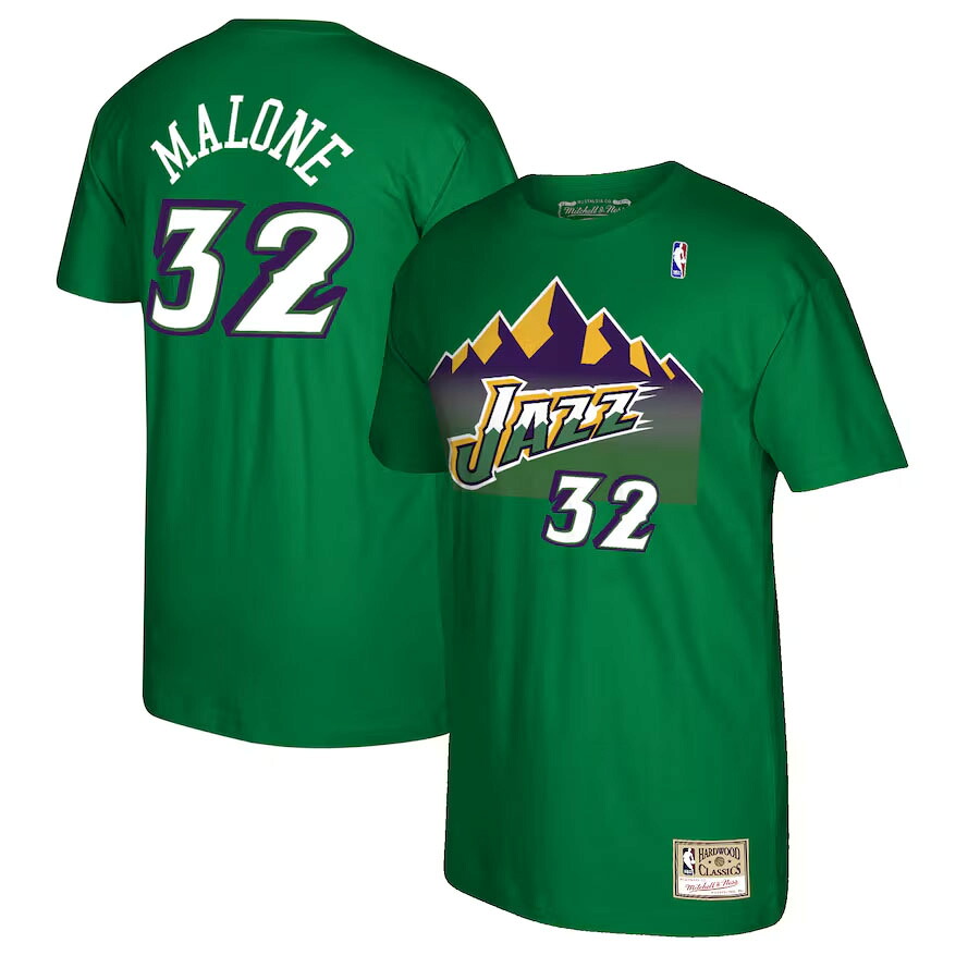 NBA カール・マローン ユタ・ジャズ Tシャツ RELOAD 2.0 TEE ミッチェル＆ネス/Mitchell & Ness グリーン