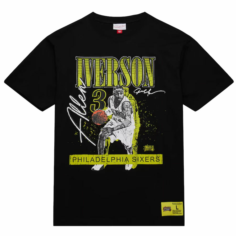 NBA アレン・アイバーソン 76ers Tシャツ HW NEON POP PLAYER SS TEE ミッチェル＆ネス/Mitchell \u0026 Ness ブラック