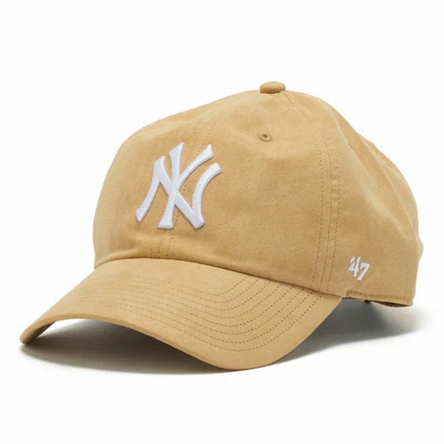 MLB ヤンキース キャップ Ballpark Suede Clean Up Adjustable Cap 47Brand カーキ