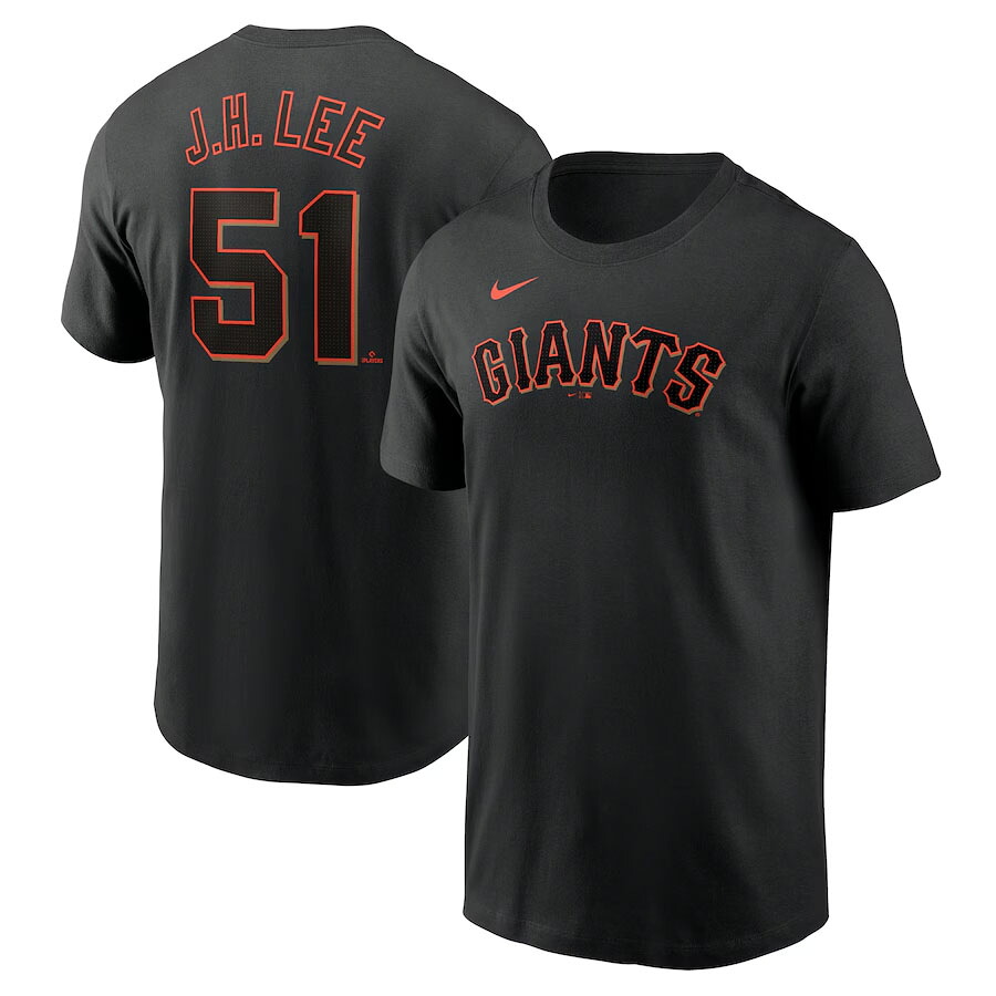 MLB イ・ジョンフ(李政厚) SF ジャイアンツ Tシャツ ネーム＆ナンバー Name＆Number T-Shirt ナイキ/Nike ブラック｜MLB.NBAグッズショップ　SELECTION