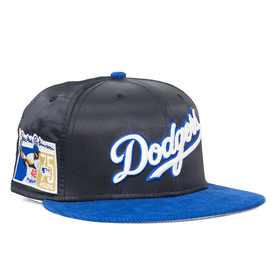 MLB ドジャース キャップ 【現地買付】ジャッキーロビンソン 75周年 59FIFTY Fitted Hat ニューエラ/New Era Black/Royal｜MLB.NBAグッズショップ　SELECTION