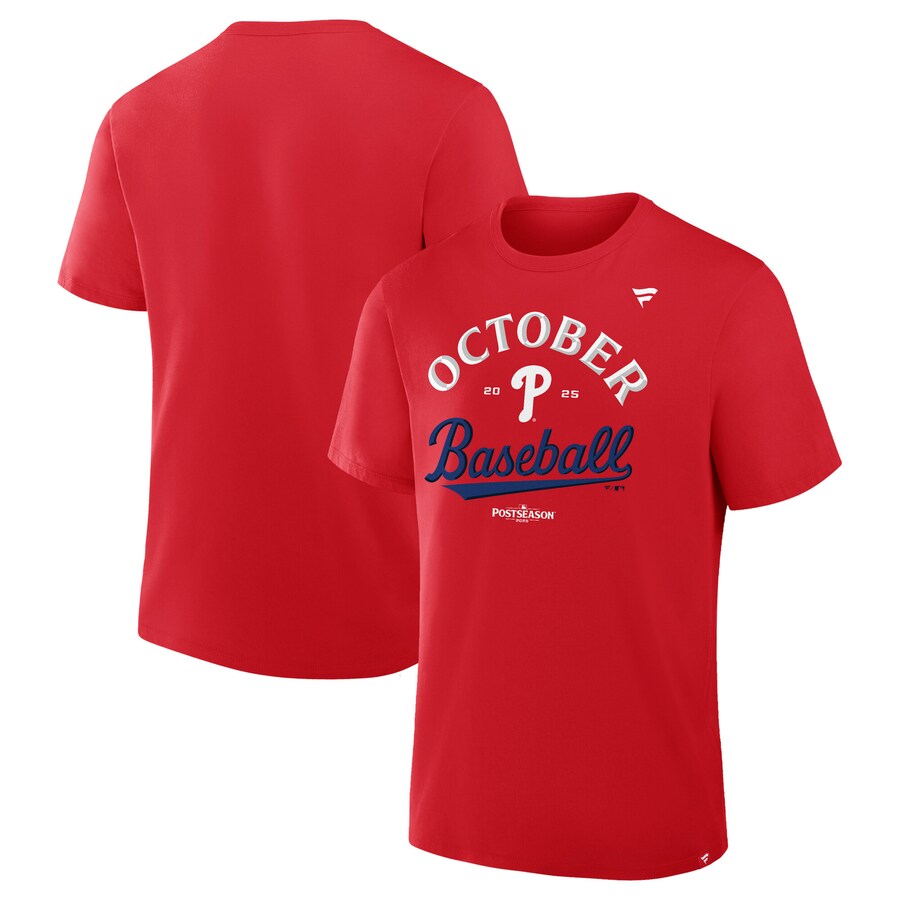 MLB フィリーズ Tシャツ ポストシーズン2025 ロッカールーム T-Shirt Fanatics レッドPST25
