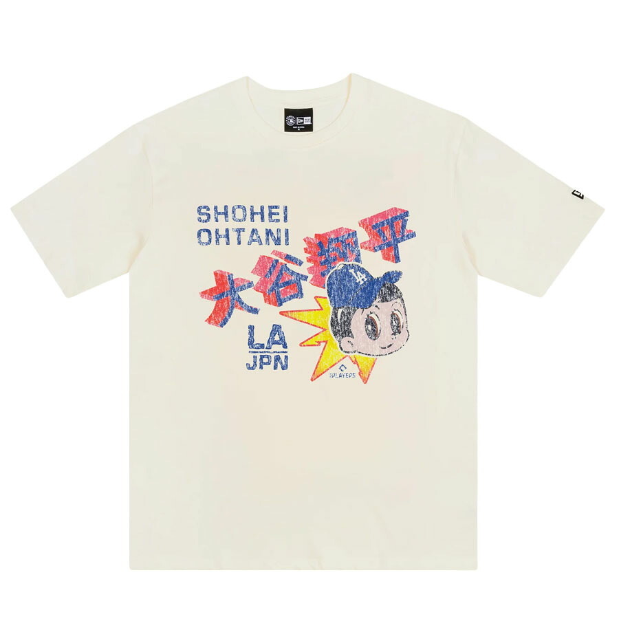 MLB 大谷翔平 ドジャース Tシャツ 【現地買付】Ohtani LA x JPN Kanji Anime オーバーサイズド T-Shirt ニューエラ/New Era クリーム｜MLB.NBAグッズショップ　SELECTION 14,605円