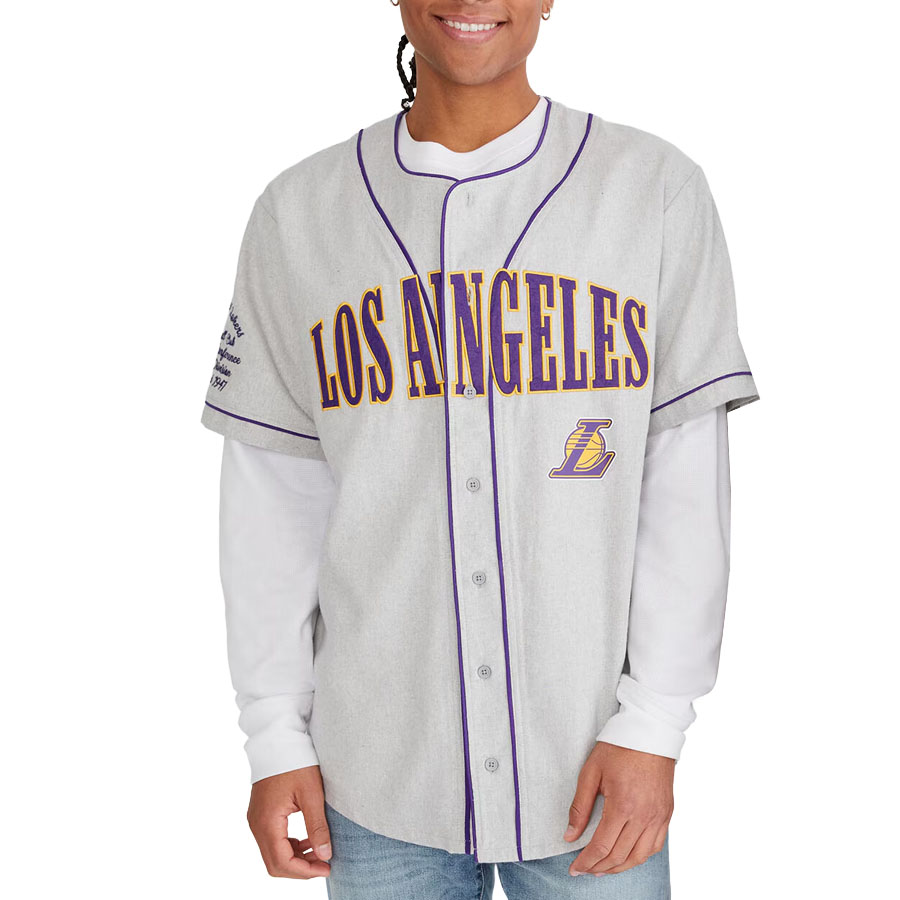 NBA レイカーズ 制服 【現場買付】 ウルトラ力くらべ Woven Jersey Top Ultra Game 薄墨色