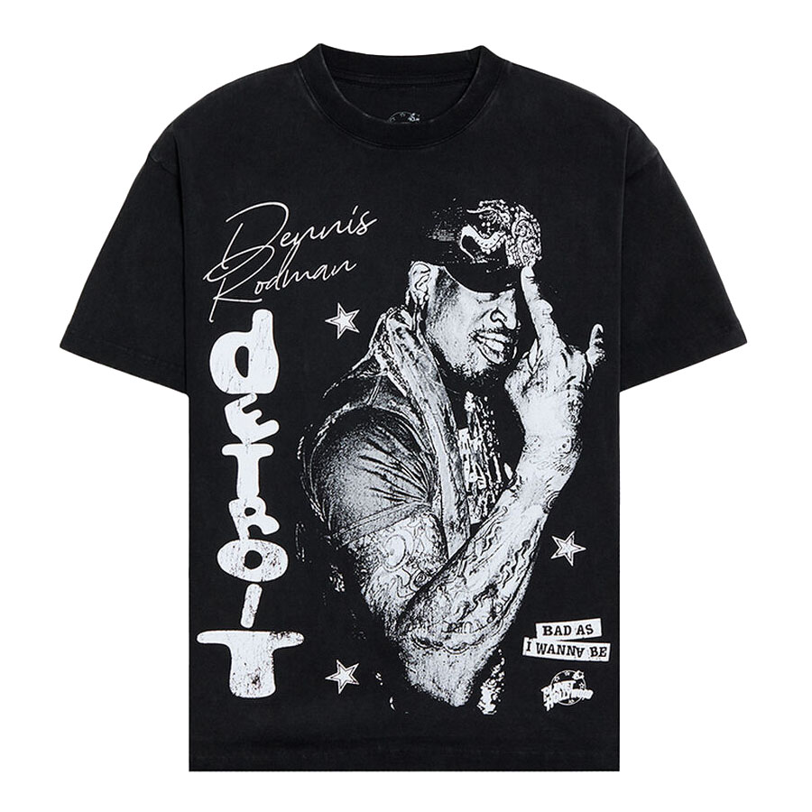 NBA デニス・ロッドマン Tシャツ 【現地買付】Detroit Bad As I Wanna Be Oversized T-Shirt Rodman Apparel ブラック｜MLB.NBAグッズショップ　SELECTION 14,605円
