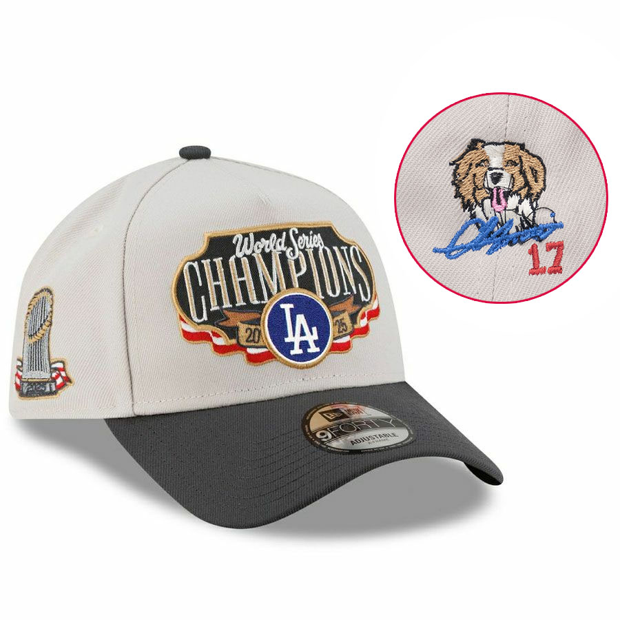MLB 大谷翔平 ドジャース キャップ デコピン Decoy ワールドシリーズ 2025 優勝 ロッカールーム 9FORTY サイン刺繍 ニューエラ/New Era|MLB.NBAグッズショップ SELECTION