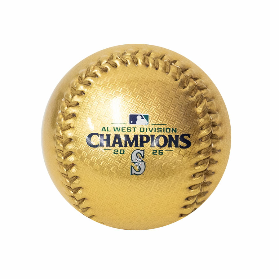 MLB マリナーズ ボール 【球場限定品】AL West Division Champions 2025 Baseball With UV Protection Display Case Rawlings ゴールド 2512mbl