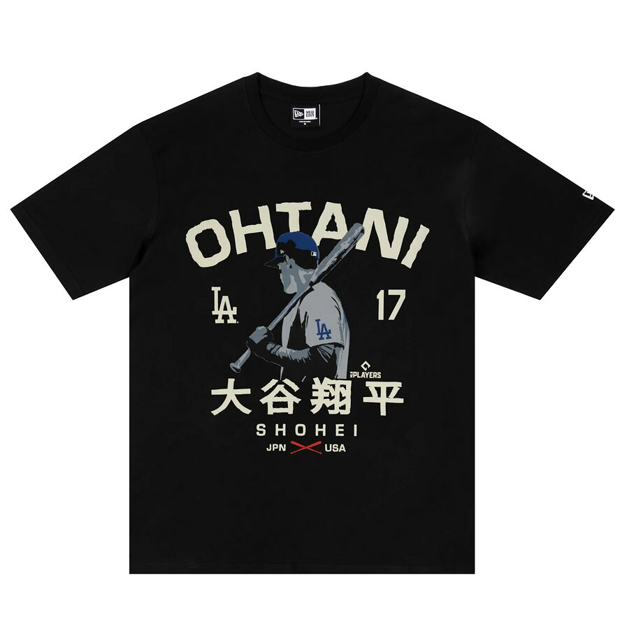 MLB 大谷翔平 ドジャース プルオーバー 【野辺買付品】Silhouette Ohtani JPNxUSA Oversized T-Shirt ニュー内鰓/New Era 黒いこと 白いこと