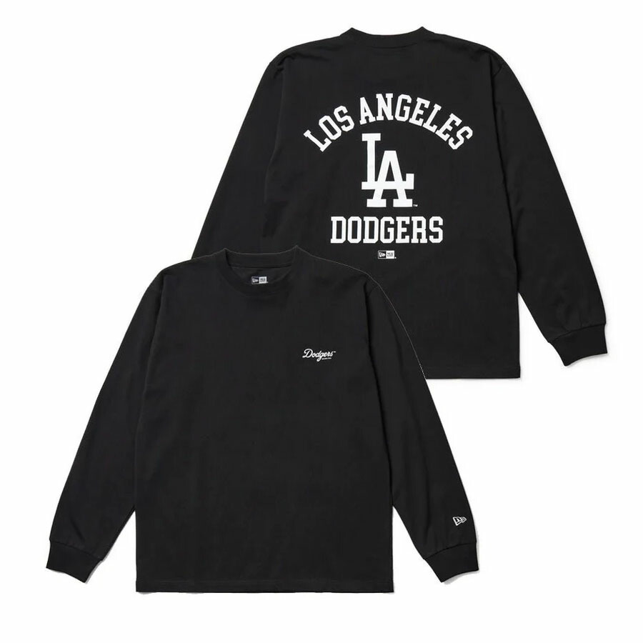 MLB ドジャース Tシャツ Regular Fit Cotton Long Sleeve Tee ニューエラ/New Era ブラック