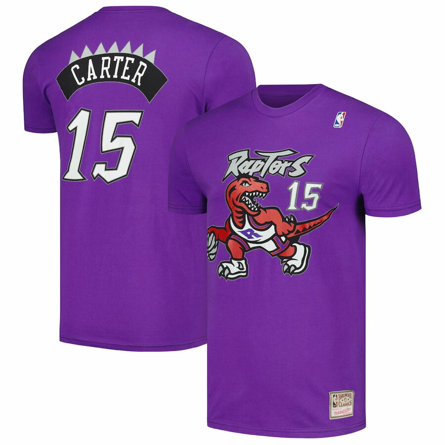 NBA ヴィンス・カーター ラプターズ Tシャツ 【海外買付品】ネーム＆ナンバー Name Number ミッチェル＆ネス/Mitchell & Ness パープル｜MLB.NBAグッズショップ　SELECTION